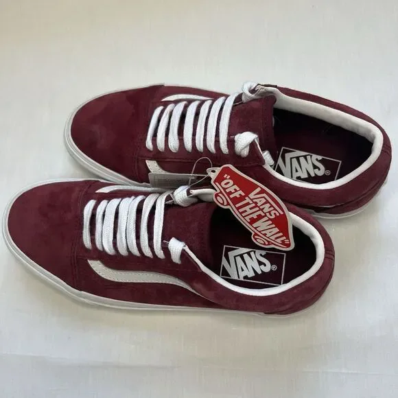 Vans Old Skool Pig Suede Pomegranate Red Low Top Classic Men 6.5 Women’s 8 - Picture 3 of 7